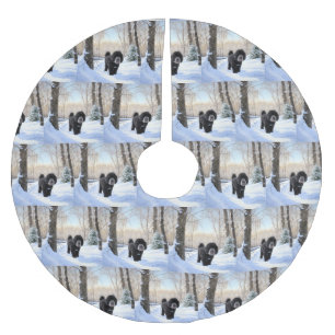 Saia Para Árvore De Natal De Poliéster Cão de Água Português Deixa-o nevar no Natal