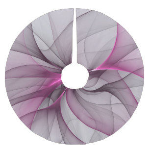 Saia Para Árvore De Natal De Poliéster Caos Moderno Elegante Arte Fractal Abstrata Rosa