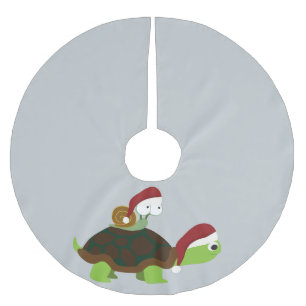 Saia Para Árvore De Natal De Poliéster Caracol de Natal numa tartaruga