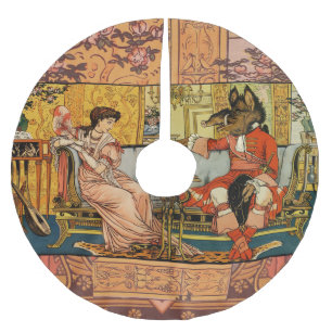 Saia Para Árvore De Natal De Poliéster Caracteres de Contorno de Fada Clássica da Besta