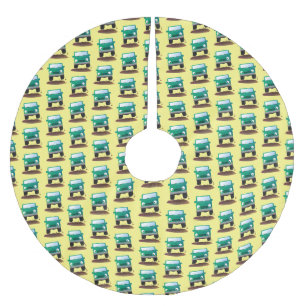 Saia Para Árvore De Natal De Poliéster Caricatura de veículos todo-o-terreno 4X4