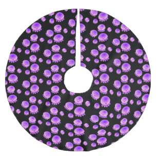 Saia Para Árvore De Natal De Poliéster Cartografia de medusa-púrpura-rosa-branca kawaii