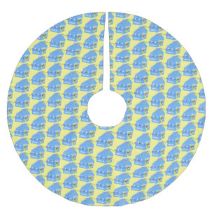 Saia Para Árvore De Natal De Poliéster Cartoon de cartonagem de leite feliz e bonito