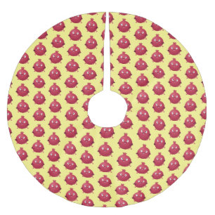 Saia Para Árvore De Natal De Poliéster Cartoon de fruta de romã giro