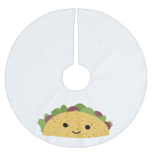 Saia Para Árvore De Natal De Poliéster Cartoon Fantástico Kawaii Sorrindo Taco