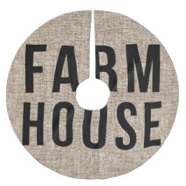 Saia Para Árvore De Natal De Poliéster CASA DE CAMPO Letra Preta Saco de Aniagem Rústico