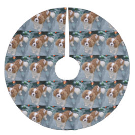 Saia Para Árvore De Natal De Poliéster Cavalier King Charles Spaniel Natal