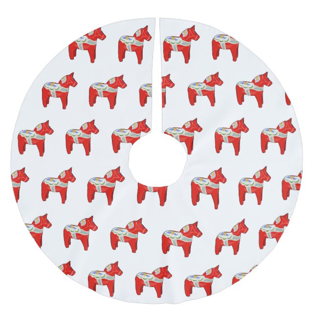 Saia Para Árvore De Natal De Poliéster Cavalo Dalecarliano (Frente)