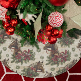 Saia Para Árvore De Natal De Poliéster Cavalos de Natal do País