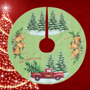Saia Para Árvore De Natal De Poliéster Cena de Natal animada Árvores Neves Neve Nome do