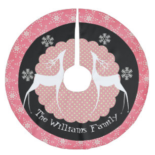 Saia Para Árvore De Natal De Poliéster Cervos, pontos, e saia personalizada flocos de