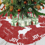 Saia Para Árvore De Natal De Poliéster Chalkboard Crossrow Moose Natal<br><div class="desc">Natal de Mose Vermelha em Seta Cruzada</div>