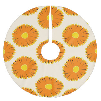 Saia Para Árvore De Natal De Poliéster Chamomiles: Padrão Floral Vintage.