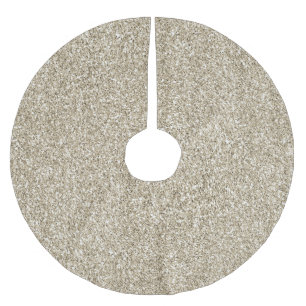 Saia Para Árvore De Natal De Poliéster Champagne Dourada Glitzy Glitter