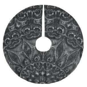 Saia Para Árvore De Natal De Poliéster Charcarvão Mandala