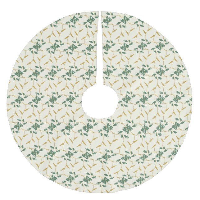 Saia Para Árvore De Natal De Poliéster Cheerful Regal Floral Ivory (Frente)