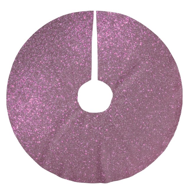 Saia Para Árvore De Natal De Poliéster Chic Elegant Plum Purple Spark Glitter (Frente)
