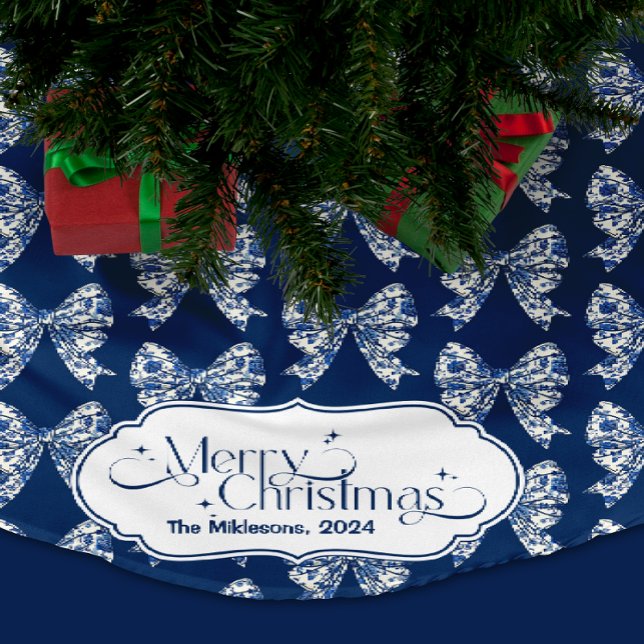 Saia Para Árvore De Natal De Poliéster Chinoiserie Chic Blue Natal (Criador carregado)