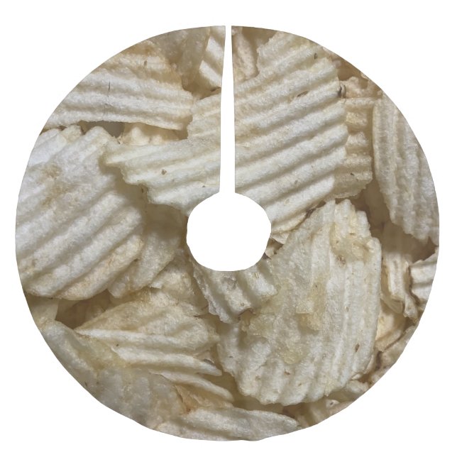 Saia Para Árvore De Natal De Poliéster Chips de batata (Frente)