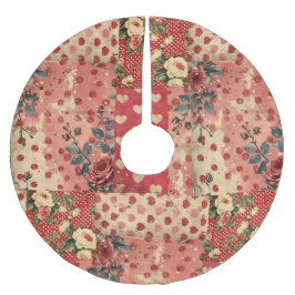 Saia Para Árvore De Natal De Poliéster Chique Vintage bonito Distante Floral