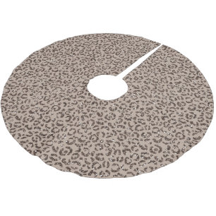 Saia Para Árvore De Natal De Poliéster Chocolate Brown Mocha Cream Leopardo Glitter