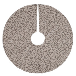 Saia Para Árvore De Natal De Poliéster Chocolate Brown Mocha Cream Leopardo Glitter