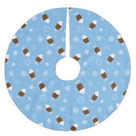Saia Para Árvore De Natal De Poliéster Chocolate Quente