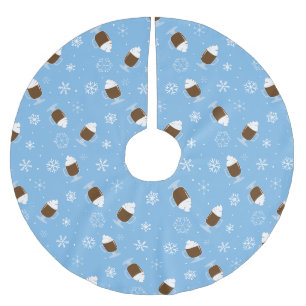 Saia Para Árvore De Natal De Poliéster Chocolate Quente