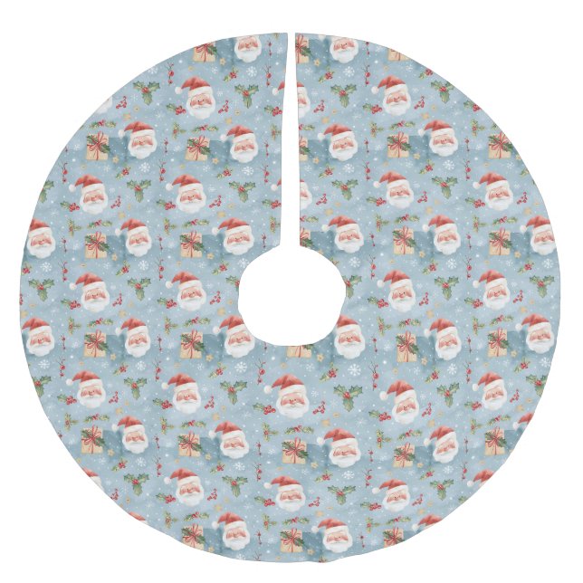 Saia Para Árvore De Natal De Poliéster Christmas Pattern Tree Skirt (Frente)