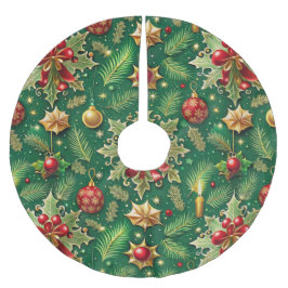 Saia Para Árvore De Natal De Poliéster Christmas Theme Festive Colorful Pattern