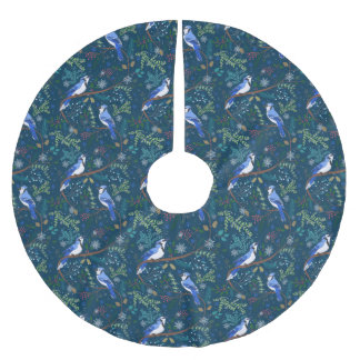 Saia Para Árvore De Natal De Poliéster Cintos azuis de inverno festivos