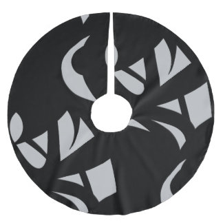 Saia Para Árvore De Natal De Poliéster Cinza de Arte Moderna Incrível / Preto