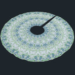 Saia Para Árvore De Natal De Poliéster Cinza Verde Azul Costeira Mandala Caleidoscópio<br><div class="desc">Eu chamo isso de design: Perdido no Mar</div>