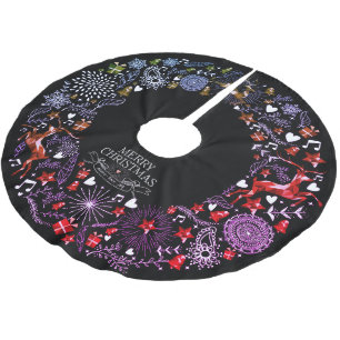 Saia Para Árvore De Natal De Poliéster Círculo de Quadro de Celebração de Natal