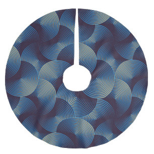 Saia Para Árvore De Natal De Poliéster Círculos metálicos ilusão óptica, patamar sem cost