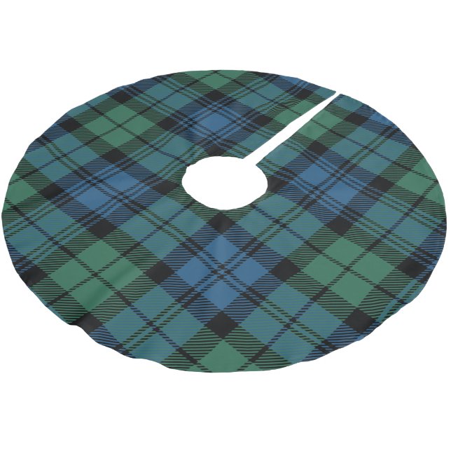 Saia Para Árvore De Natal De Poliéster Clã Xadrez Campbell Tartan Natal (Inclinado)