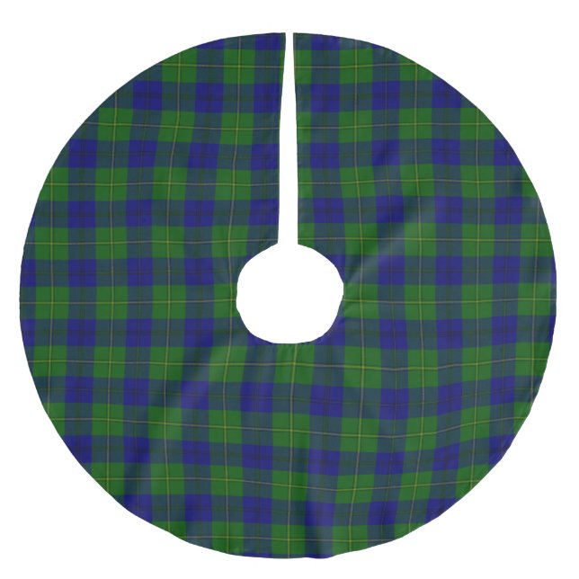 Saia Para Árvore De Natal De Poliéster Clan Johnstone Tartan Xadrez (Frente)