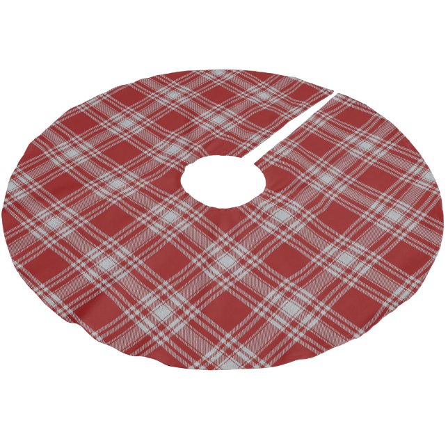 Saia Para Árvore De Natal De Poliéster Clan Menzies Red White Tartan Escocês (Inclinado)