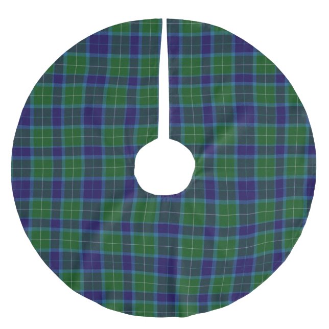 Saia Para Árvore De Natal De Poliéster Clan Wallace Tartan Xadrez Skirt (Frente)
