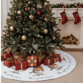 Saia Para Árvore De Natal De Poliéster Classic Christmas Robin, custom 