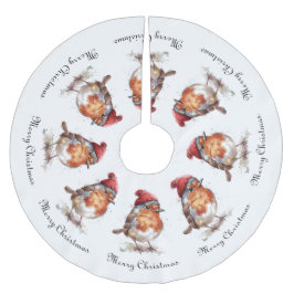 Saia Para Árvore De Natal De Poliéster Classic Christmas Robin, custom 