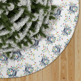 Saia Para Árvore De Natal De Poliéster Coastal Crab Christmas Lights