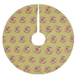 Saia Para Árvore De Natal De Poliéster COBRA CANDY CANE na saia DOURADA da árvore VEGAS