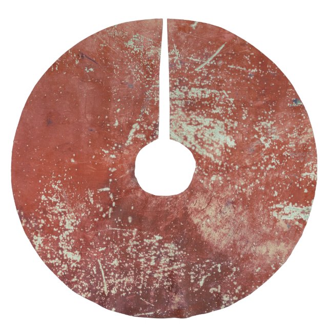 Saia Para Árvore De Natal De Poliéster Cobre Velho: Textura Metálica Viva. (Frente)