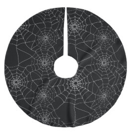 Saia Para Árvore De Natal De Poliéster Cobwebs de aranha Gótico-assustadora preto e branc
