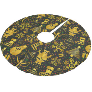 Saia Para Árvore De Natal De Poliéster Colagem de Natal Metálico