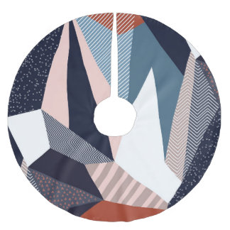 Saia Para Árvore De Natal De Poliéster Colagem geométrica moderna, padrão perfeito.