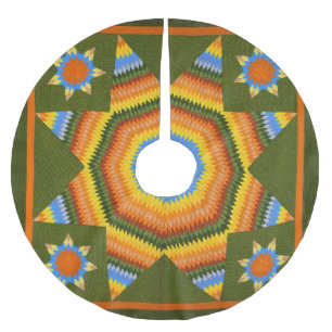 Saia Para Árvore De Natal De Poliéster Colcha de estrela solitária