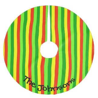 Saia Para Árvore De Natal De Poliéster Colorful Striped Christmas Personalized