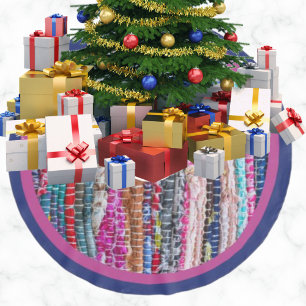 Saia Para Árvore De Natal De Poliéster Colorido Tapete de Textiles Brasileiros Feitos à M